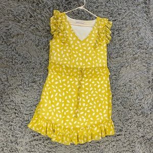 Yellow and white cute dress